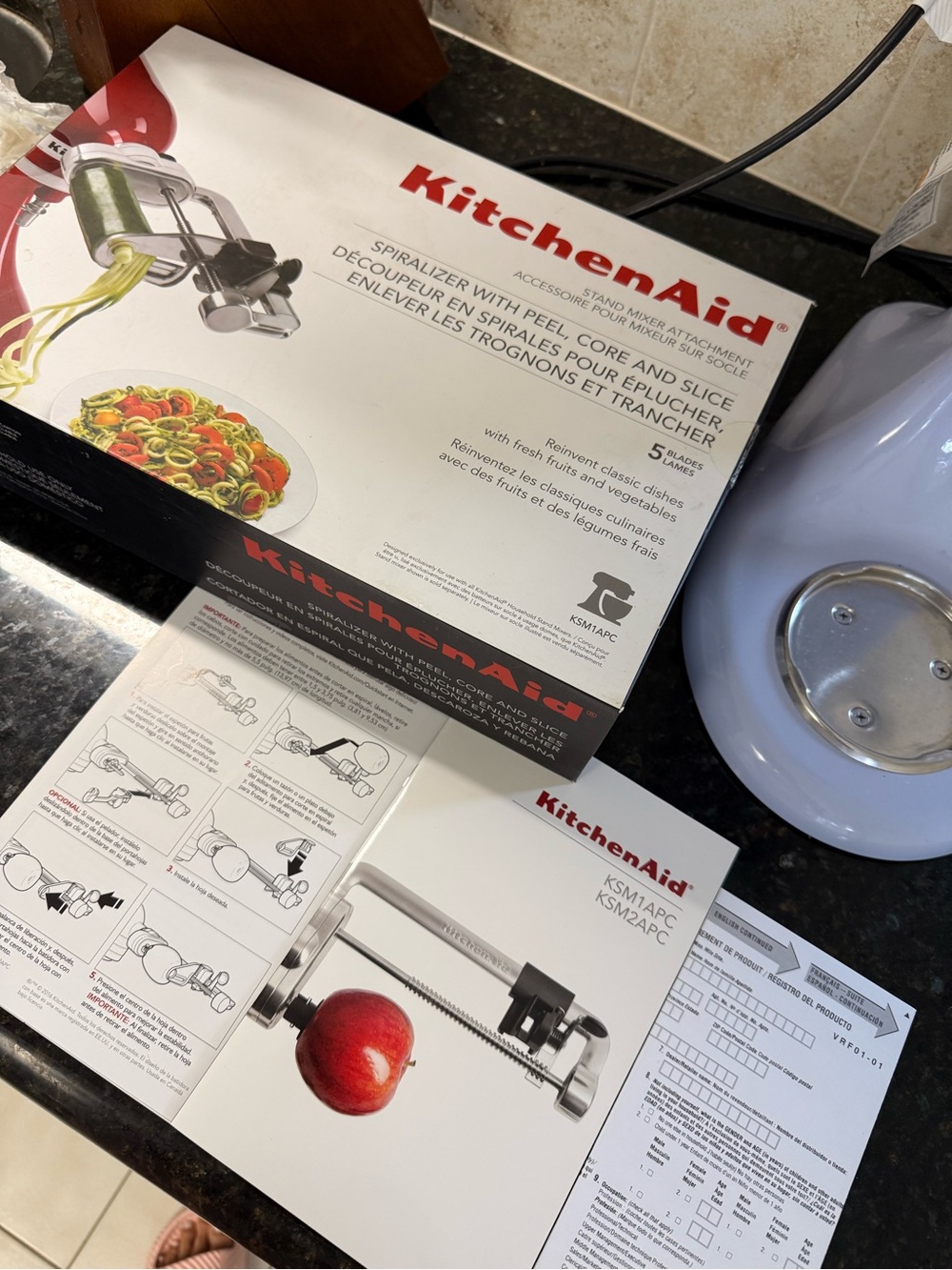 Brand New KitchenAid Spiralizer Attachment - White and Red Accent